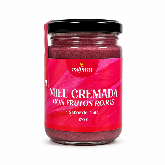 Miel con Frutos Rojos Valymu 170 g con cranberry, frambuesa y zarzaparrilla negra
