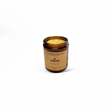 Vela de Cera de Abeja (200g) en Frasco de Vidrio – Luz Natural y Ambiente Puro