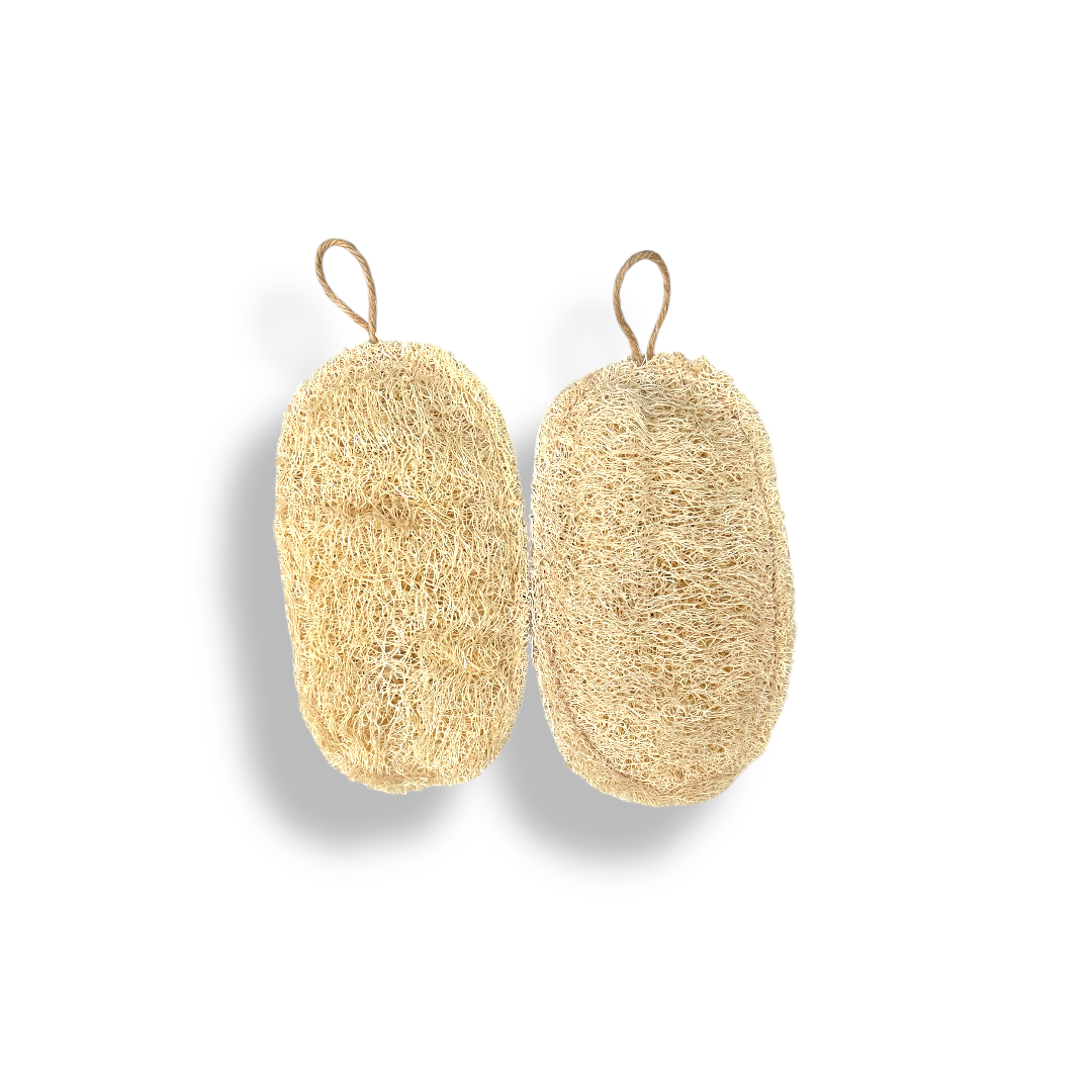 Set de 2 Luffas Ovalo Tamaño S - Exfoliación Profunda y Natural para Tu Piel