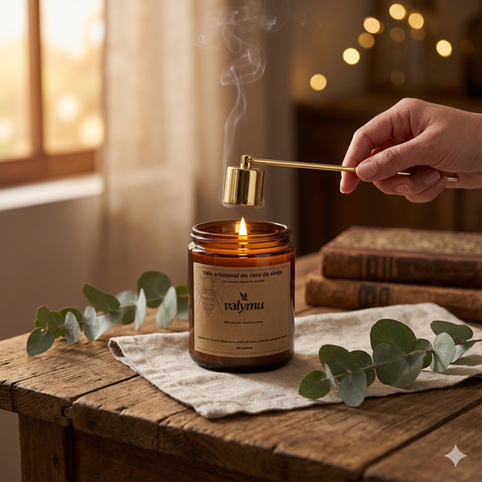 Apagavelas Dorado | Apagado sin Humo y Cuidado de Mecha