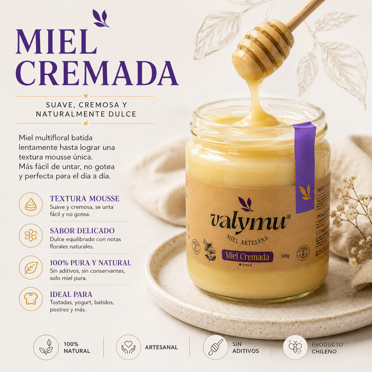 🍯 Pack Premium de Mieles Valymu | Cremada, Quillay y Sabores Gourmet