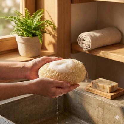 Set x2 Esponjas Luffa Facial (Tamaño S) - Exfoliación Suave y Renovadora