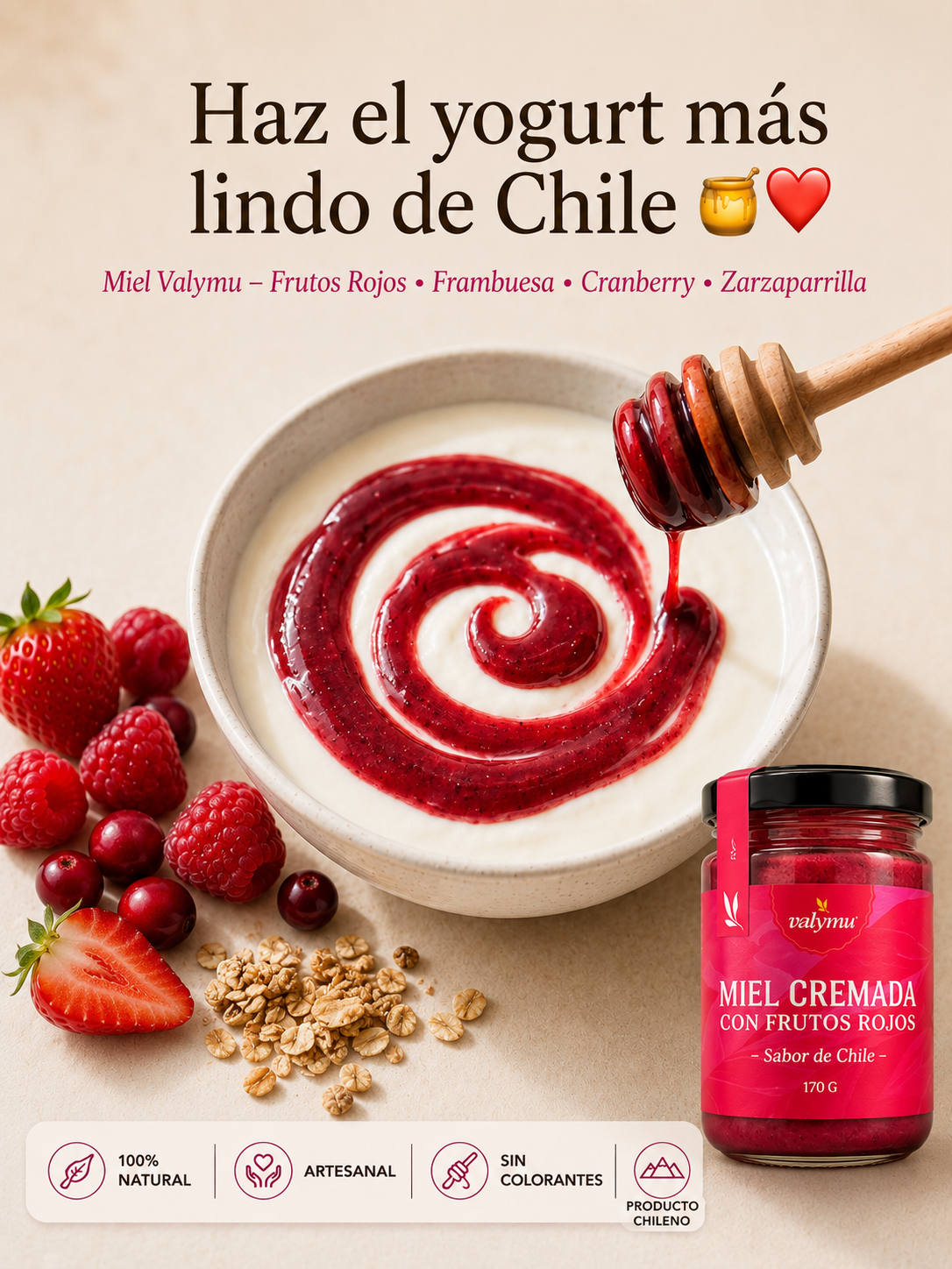 Miel Gourmet con Frutos Rojos Valymu 🍓🍯