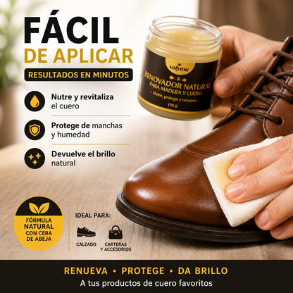 Renovador de Muebles, Madera y Cuero Valymu - Cera de Abeja Natural (170g)
